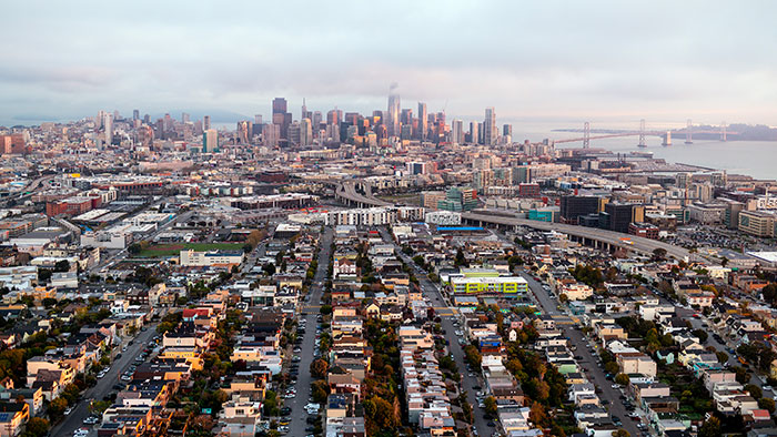 Vue aérienne sur Mission Bay